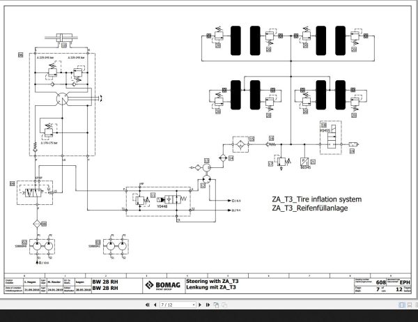Bomag BW28RH4f BW28RH3a Hydraulic Schematic Function 608 2019 EN DE 1 1