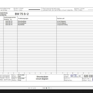 Bomag BW75S 2 Circuit Diagram Drawing No 2003079 2000 EN DE 1