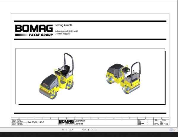 Bomag BW80 5 BW90 5 BW100 5 Wiring Diagram Function 76 2011 EN DE 1