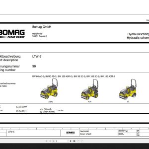 Bomag BW80 90 100 AD 5 ADM 5 SC 5 Hydraulic Schematic Function 90 2011 EN DE