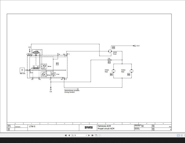 Bomag BW80 90 100 AD 5 ADM 5 SC 5 Hydraulic Schematic Function 90 2011 EN DE 1 1