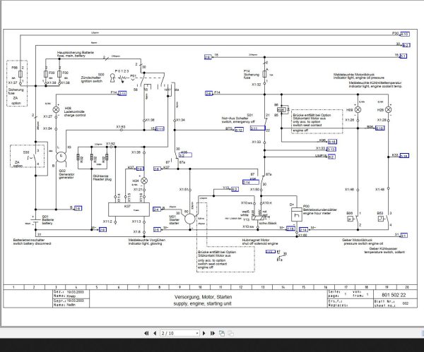 Bomag BW80 90AD 2 BW100ADM 2 BW90AC 2 BW80ADS Circuit Diagram Drawing No 80150222 2003 EN DE 1 1