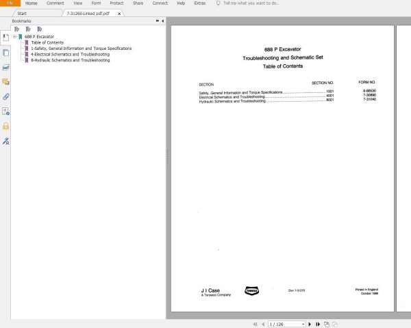 Case Excavator 688 P Troubleshooting Schematic 1