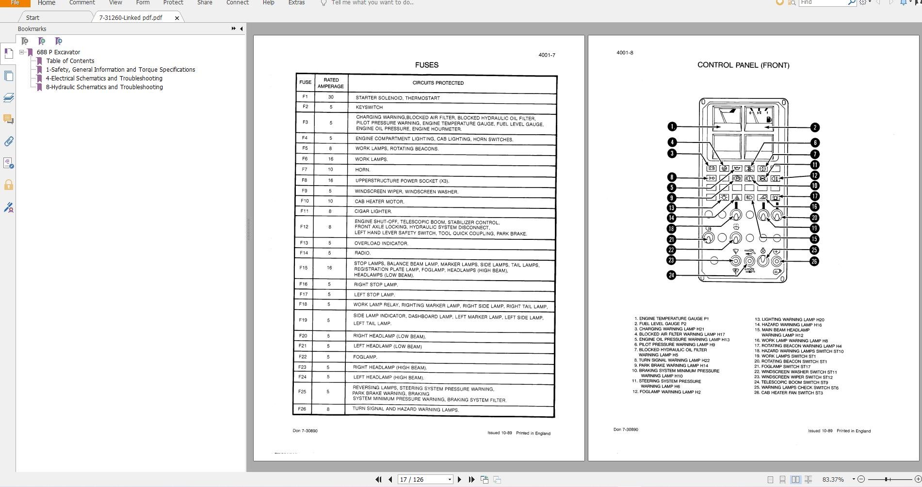 Case Excavator 688 P Troubleshooting & Schematic