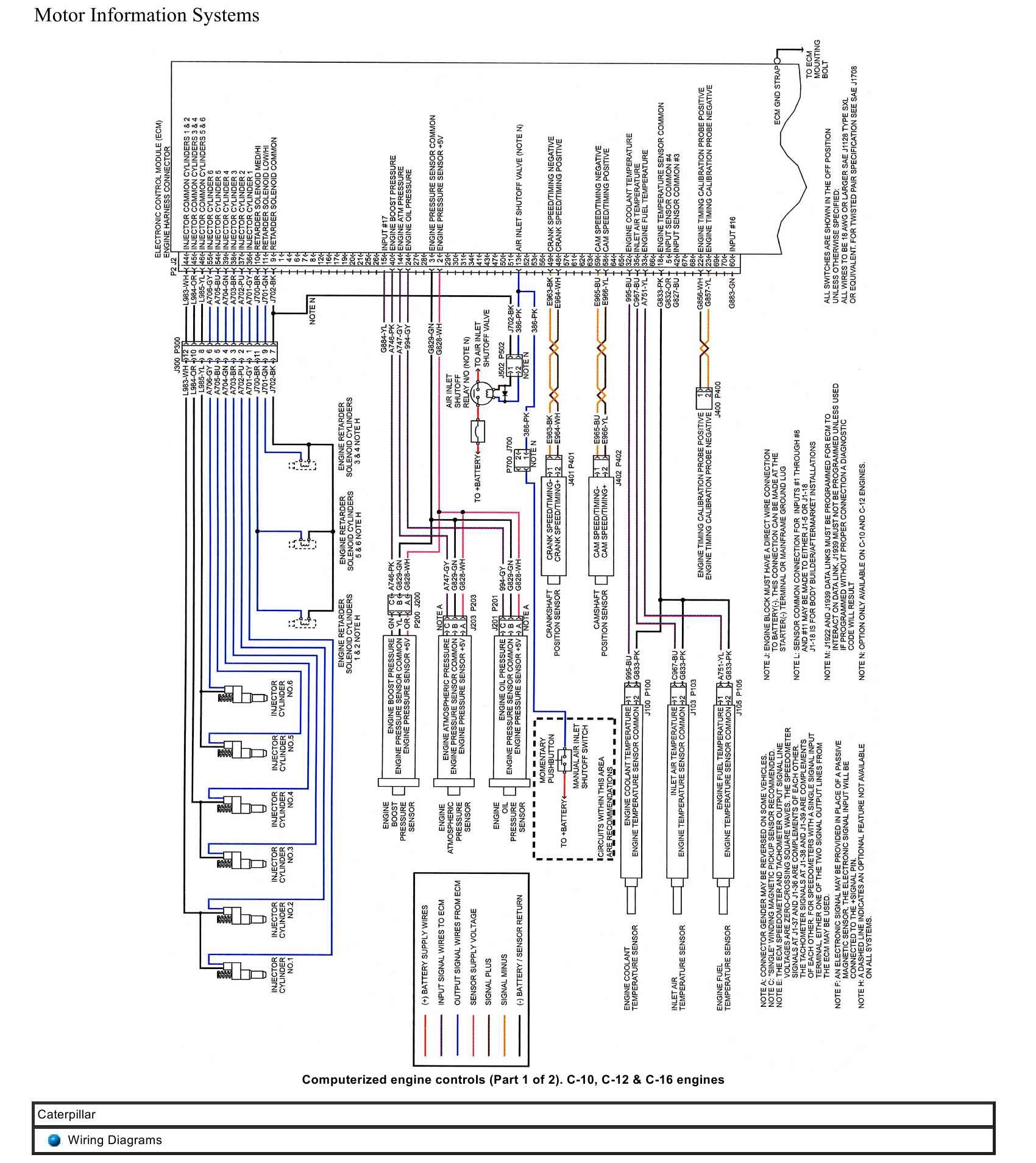 Caterpillar Truck C 16 Engine Wiring Diagrams