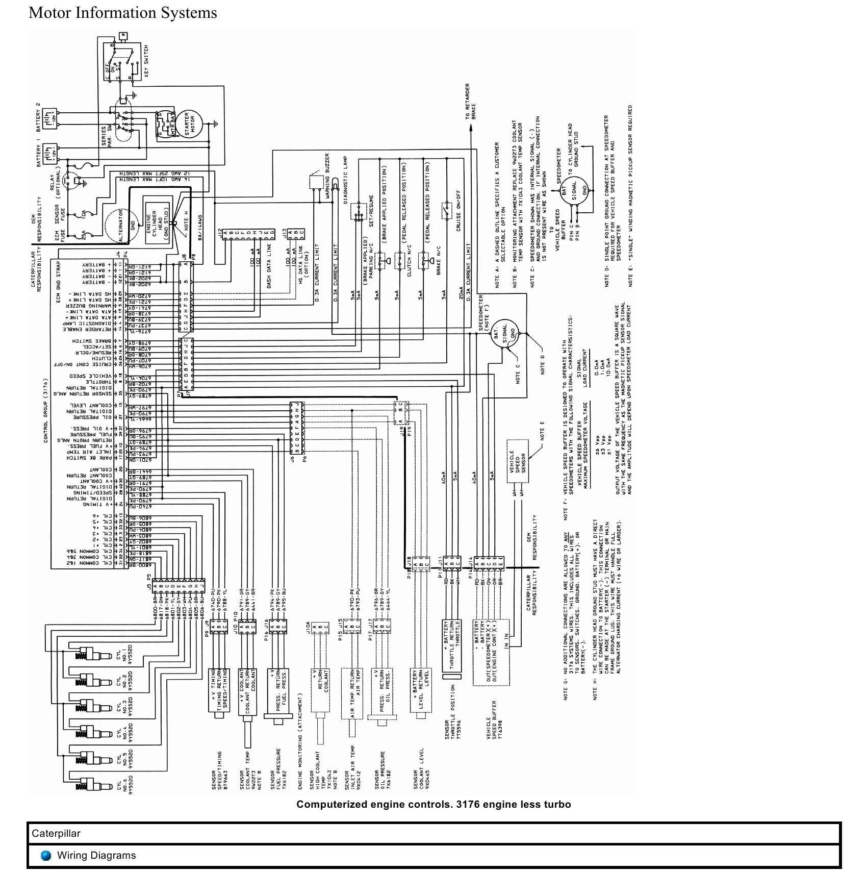 Caterpillar Truck Less Turbo Wiring Diagrams