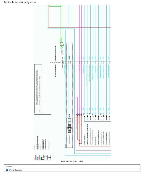 Cummins Truck B6.7 CM2380 Wiring Diagram