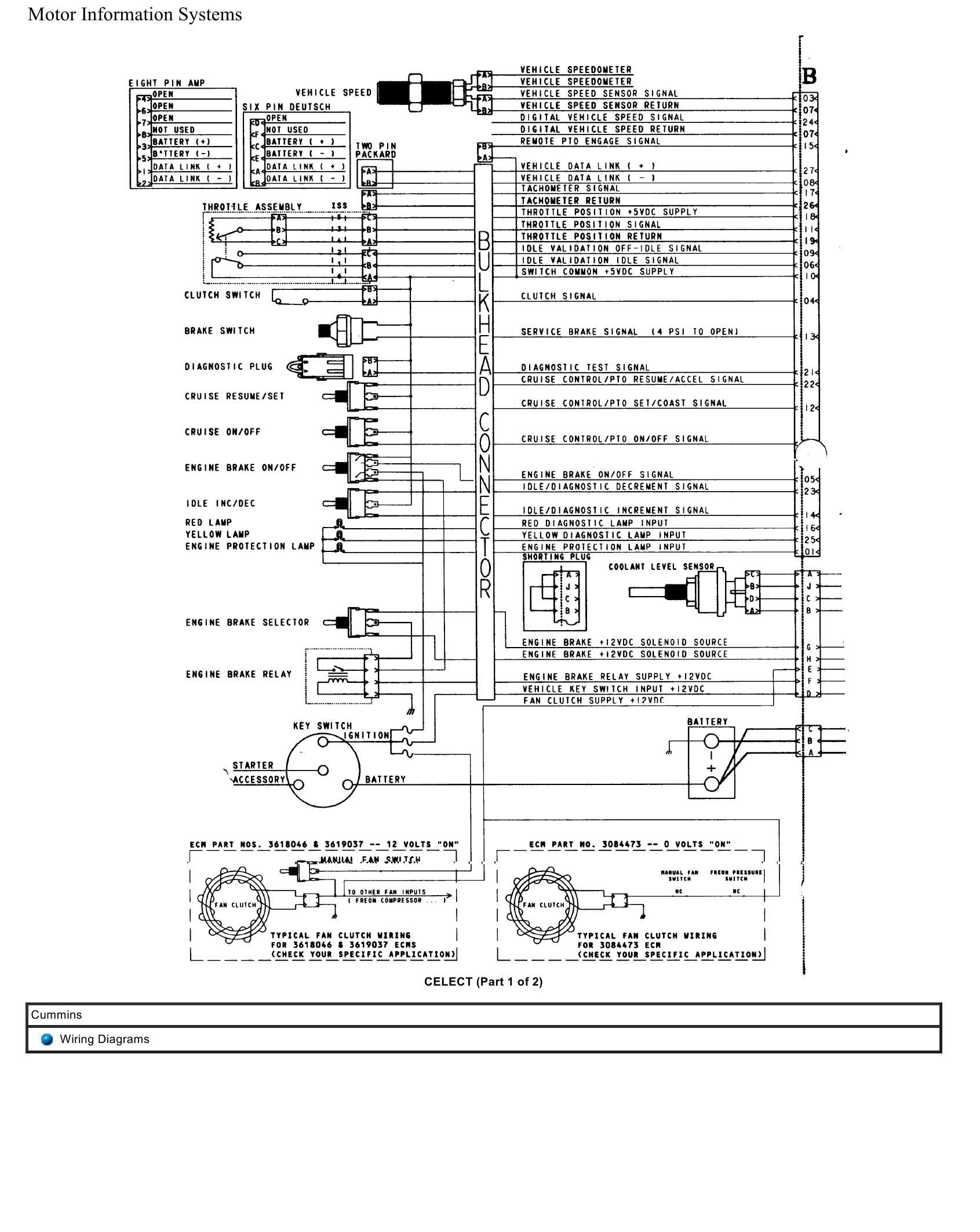 Cummins Truck CELECT Wiring Diagram
