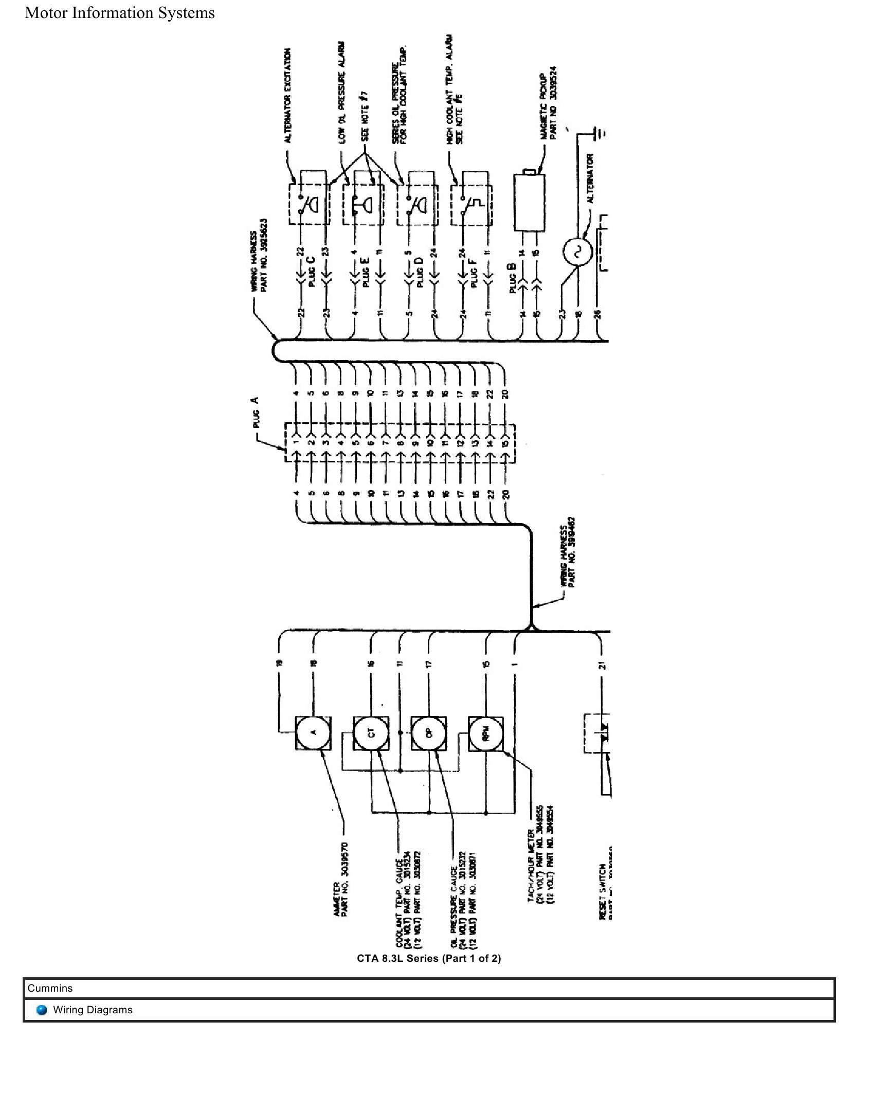 Cummins Truck CTA 8.3L Series Wiring Diagram