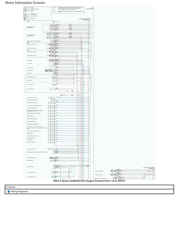 Cummins Truck ISB 6.7L wCM2350 B101 EPA13 Wiring Diagram Engine Controls