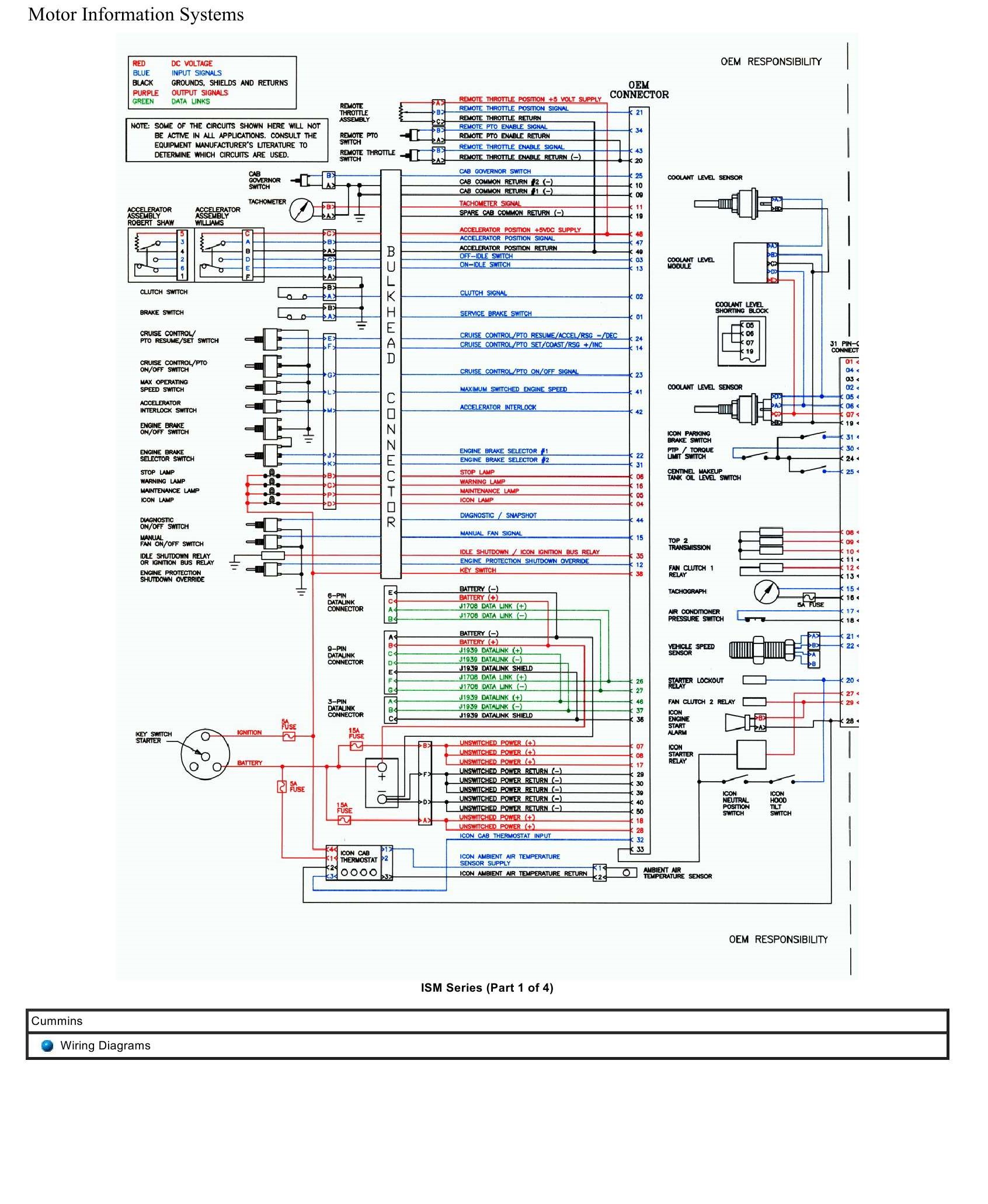 Cummins Truck ISM General Wiring Diagram