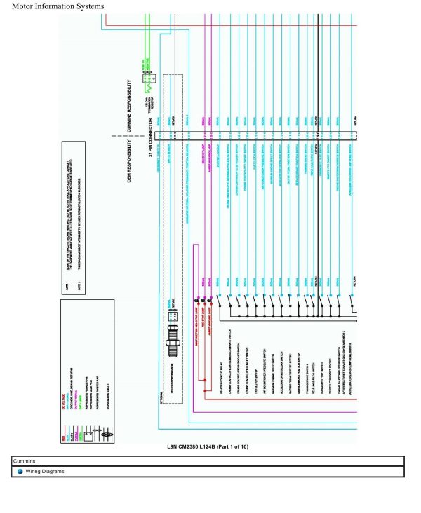 Cummins Truck L9N CM2380 L124B Wiring Diagram