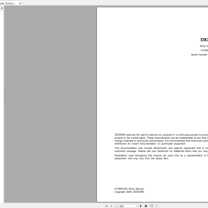 Doosan Crawler Excavator DX35Z Shop Manual K1025197E 1