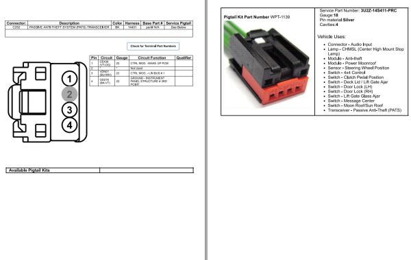 Ford F 550 2022 Electrical Wiring Diagram Connector View Pinout 5