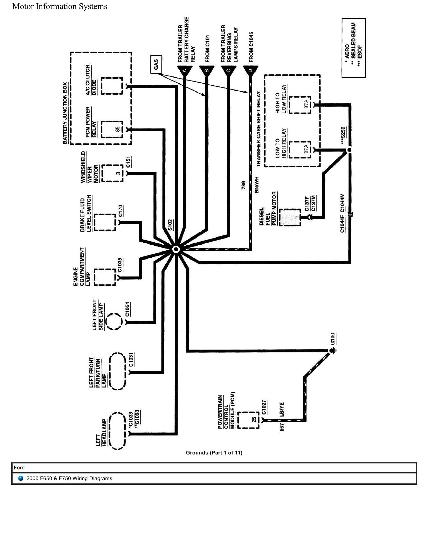Ford Truck F650 F750 Wiring Diagrams 2000