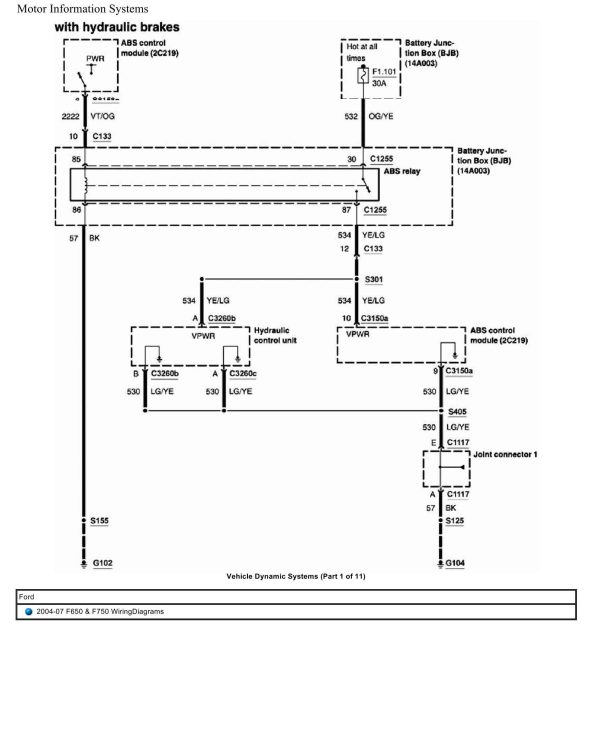 Ford Truck F650 F750 Wiring Diagrams 2004 - 2007