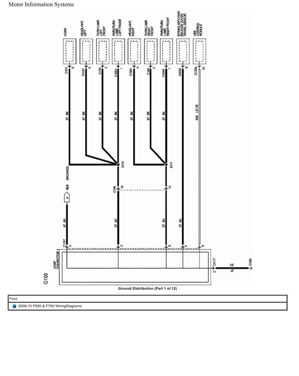 Ford Truck F650 F750 Wiring Diagrams 2009 2010