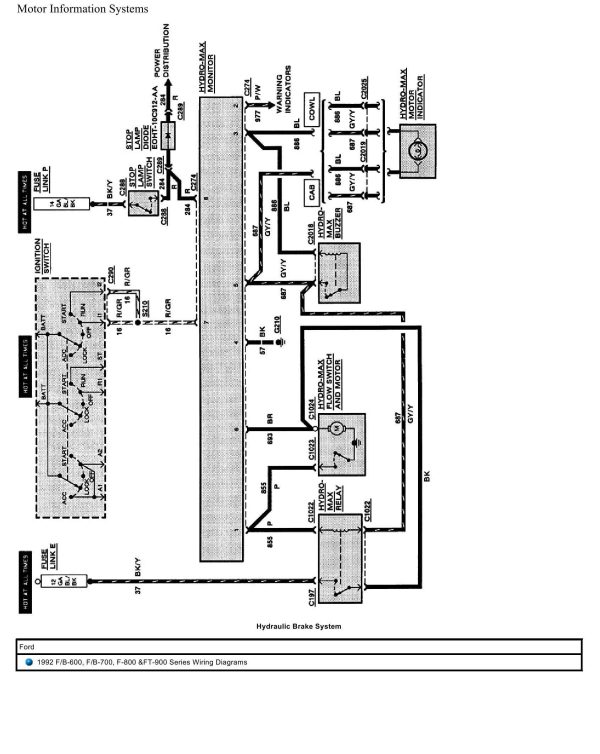 Ford Truck FB600 FB700 F800 FT900 Series Wiring Diagrams 1992