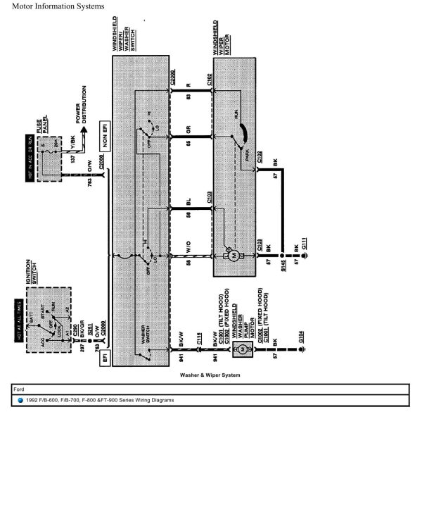 Ford Truck FB600 FB700 F800 FT900 Series Wiring Diagrams 1992 1