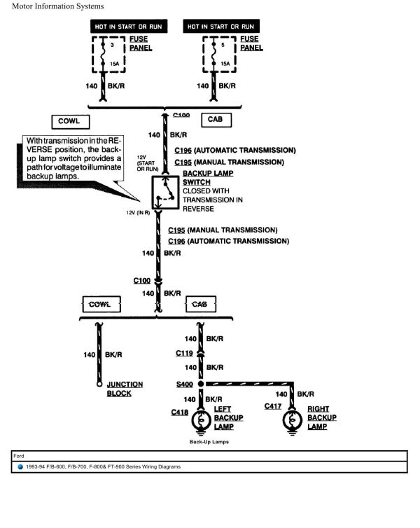 Ford Truck FB600 FB700 F800 FT900 Series Wiring Diagrams 1993 1994 1