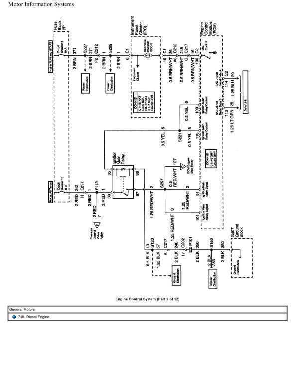 General Motors Truck 7.8L Diesel Engine System Control Wiring Diagrams 1