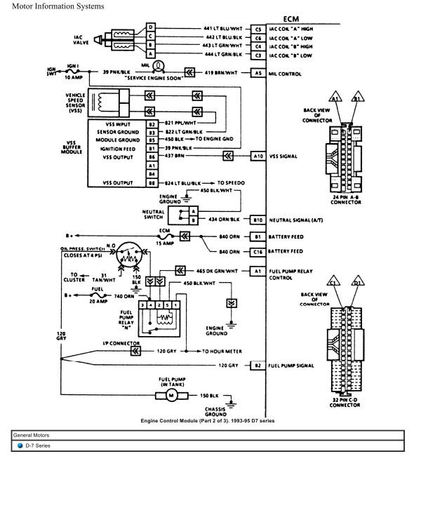 General Motors Truck D 7 Series ECM Wiring Diagrams 1