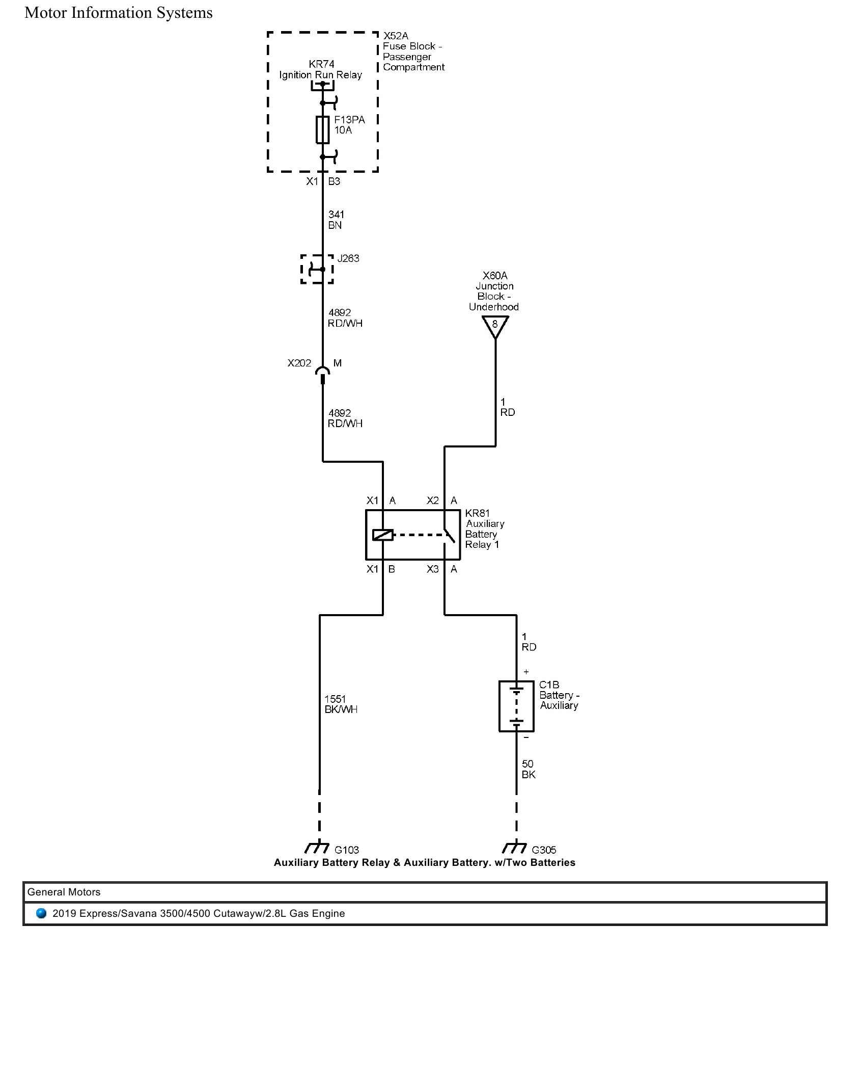 General Motors Truck Express Savana 3500 4500 Cutaway 2.8L Gas Engine Wiring Diagrams 2019 1