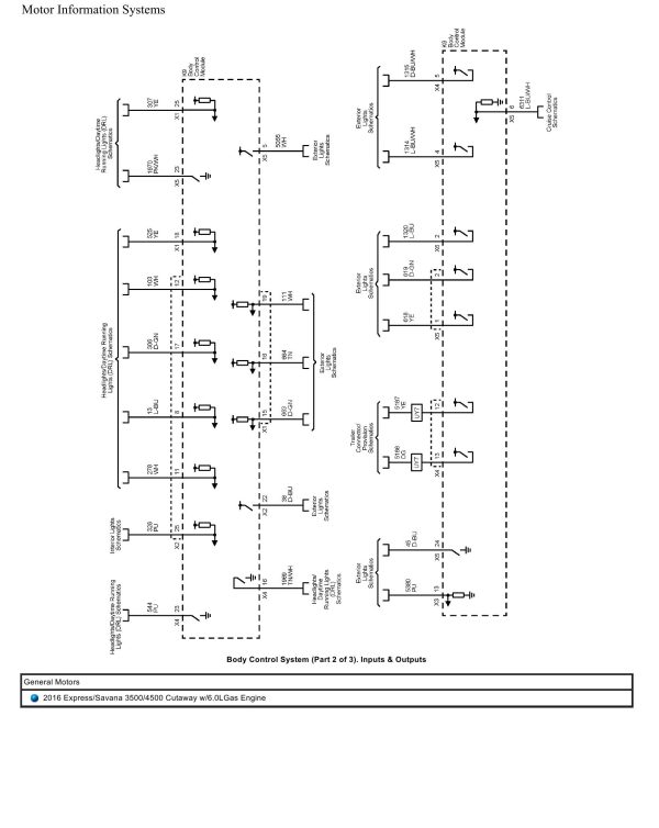 General Motors Truck Express Savana 3500 4500 Cutaway 6.0L Gas Engine Wiring Diagrams 2016 1