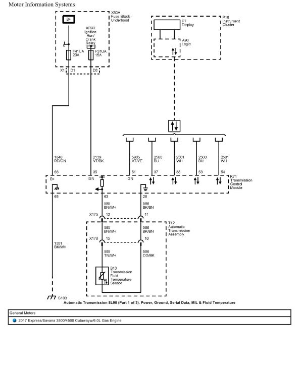 General Motors Truck Express Savana 3500 4500 Cutaway 6.0L Gas Engine Wiring Diagrams 2017