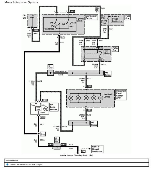 General Motors Truck W Series 5.2L 4HK1 Engine Wiring Diagrams 2006 2007