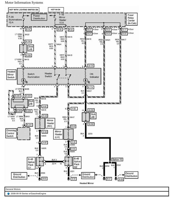 General Motors Truck W Series Gasoline Engine Wiring Diagrams 2008 2009 1
