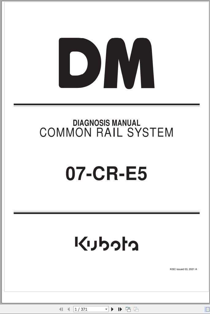 Kubota Common Rail System 07 CR E5 Diagnosis Manual