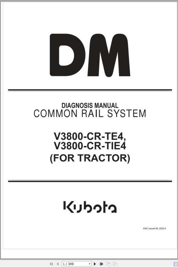 Kubota Common Rail System V3800 CR TE4 V3800 CR TIE4 Diagnosis Manual