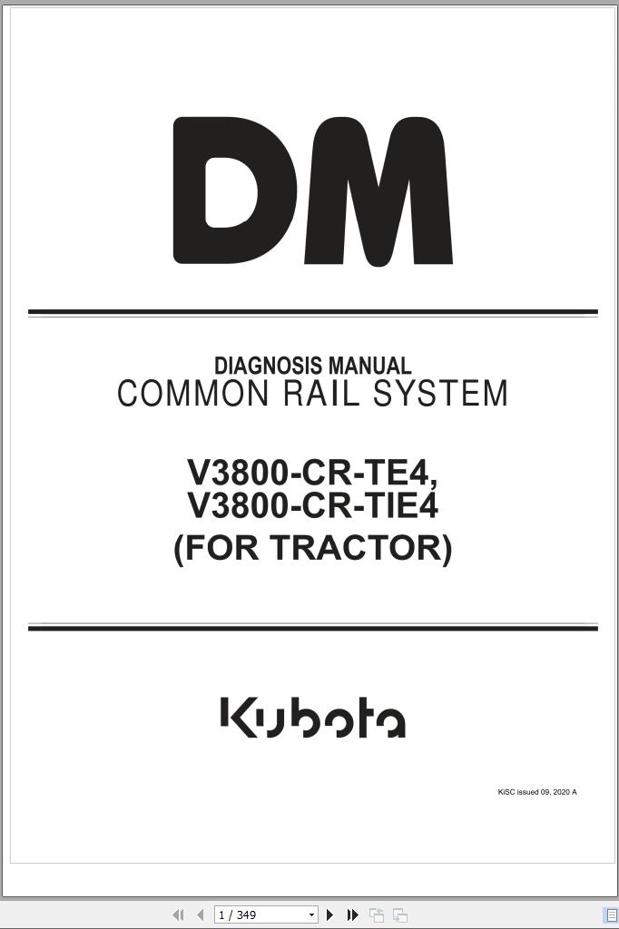 Kubota Common Rail System V3800 CR TE4 V3800 CR TIE4 Diagnosis Manual