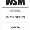 Kubota Diesel Engine 07 E3B Series Workshop Manual