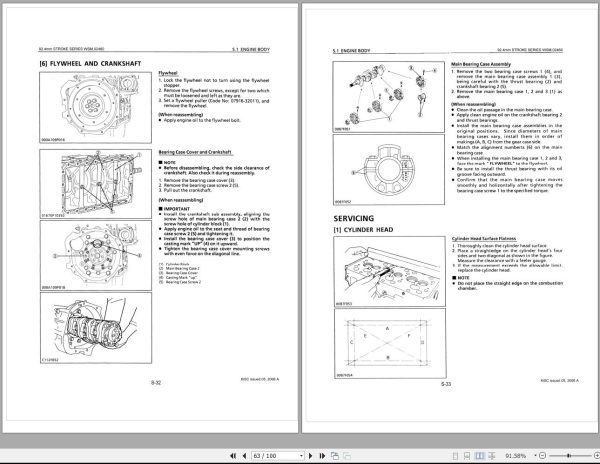 Kubota Diesel Engine 92.4mm Stroke 03 Series Workshop Manual 1