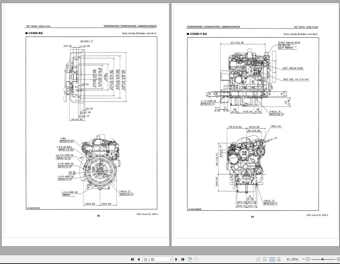 Kubota Diesel Engine BG Series Manual