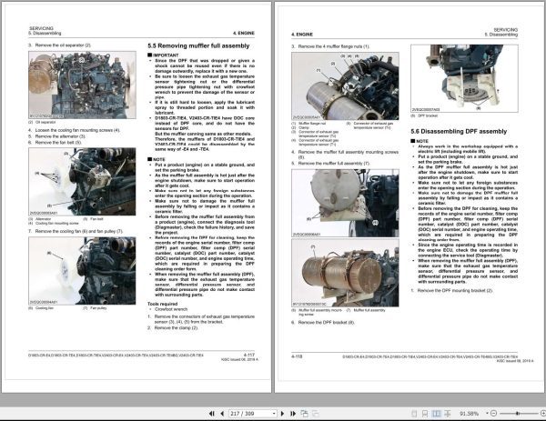 Kubota Diesel Engine D1803 CR E4 TE4 TIE4 to V2403 CR E4 TE4 TIE4 Workshop Manual 1