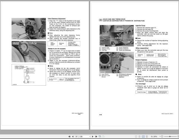 Kubota Diesel Engine ER1500 ER2200DI and KND1500 KND2200DI Workshop Manual EN FR 1