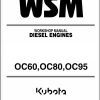 Kubota Diesel Engine OC60 OC80 OC95 Workshop Manual