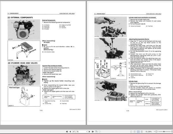 Kubota Diesel Engine OC60 OC80 OC95 Workshop Manual 1