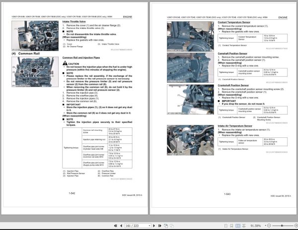 Kubota Diesel Engine V2607 CR E4B TE4B TIE4B and V3307 CR TE4B TIE4B Workshop Manual 1