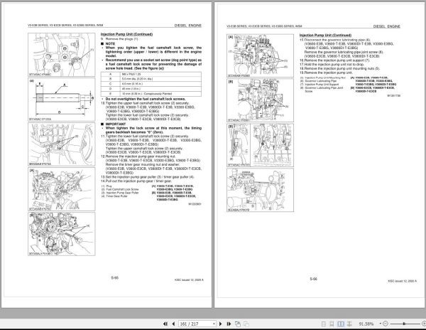 Kubota Diesel Engine V3 E3B V3 E3CB V3 E3BG Series Workshop Manual 1
