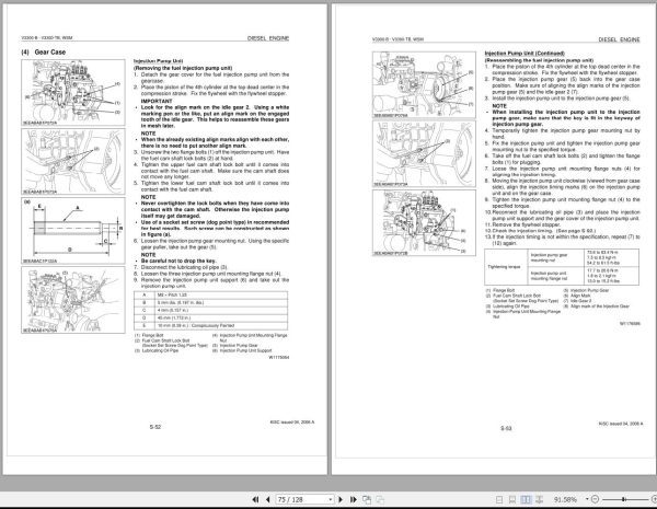 Kubota Diesel Engine V3300 B V3300 TB Workshop Manual 1