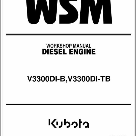 Kubota Diesel Engine V3300B V3300TB Manual