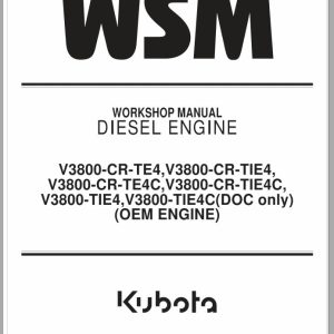 Kubota Diesel Engine V3800 CR TE4 TIE4 TE4C TIE4C Workshop Manual