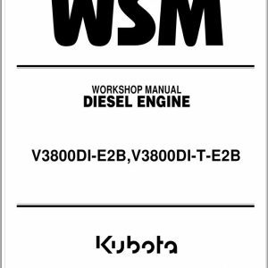 Kubota Diesel Engine V3800DI E2B V3800DI T E2B Workshop Manual