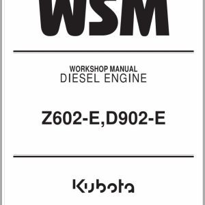 Kubota Diesel Engine Z602 E D902 E Workshop Manual