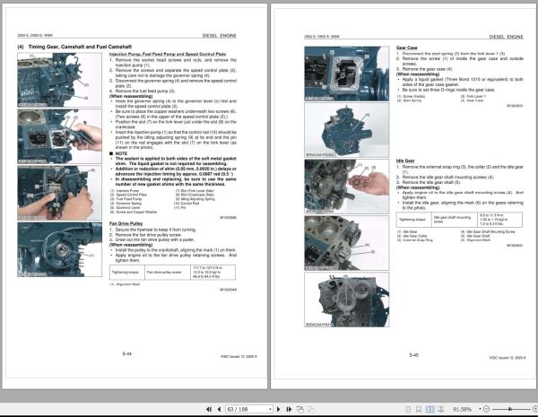 Kubota Diesel Engine Z602 E D902 E Workshop Manual 1