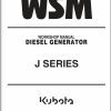 Kubota Diesel Generator J Series Workshop Manual